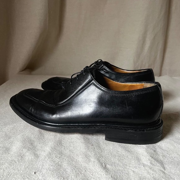 A. Testoni Black Leather Apron Toe Oxford Dress Shoes‎ Sz 10M Italy main image 5